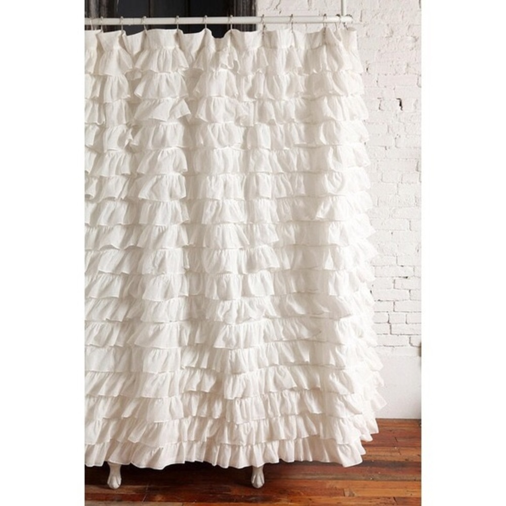 Urban outfitters ruffled shower curtain